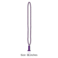12 Pack Bulk Bead Necklace with Bottle Opener - purple