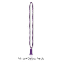 12 Pack Bulk Bead Necklace with Bottle Opener - purple