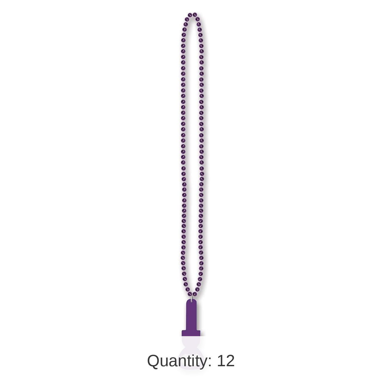 12 Pack Bulk Bead Necklace with Bottle Opener - purple