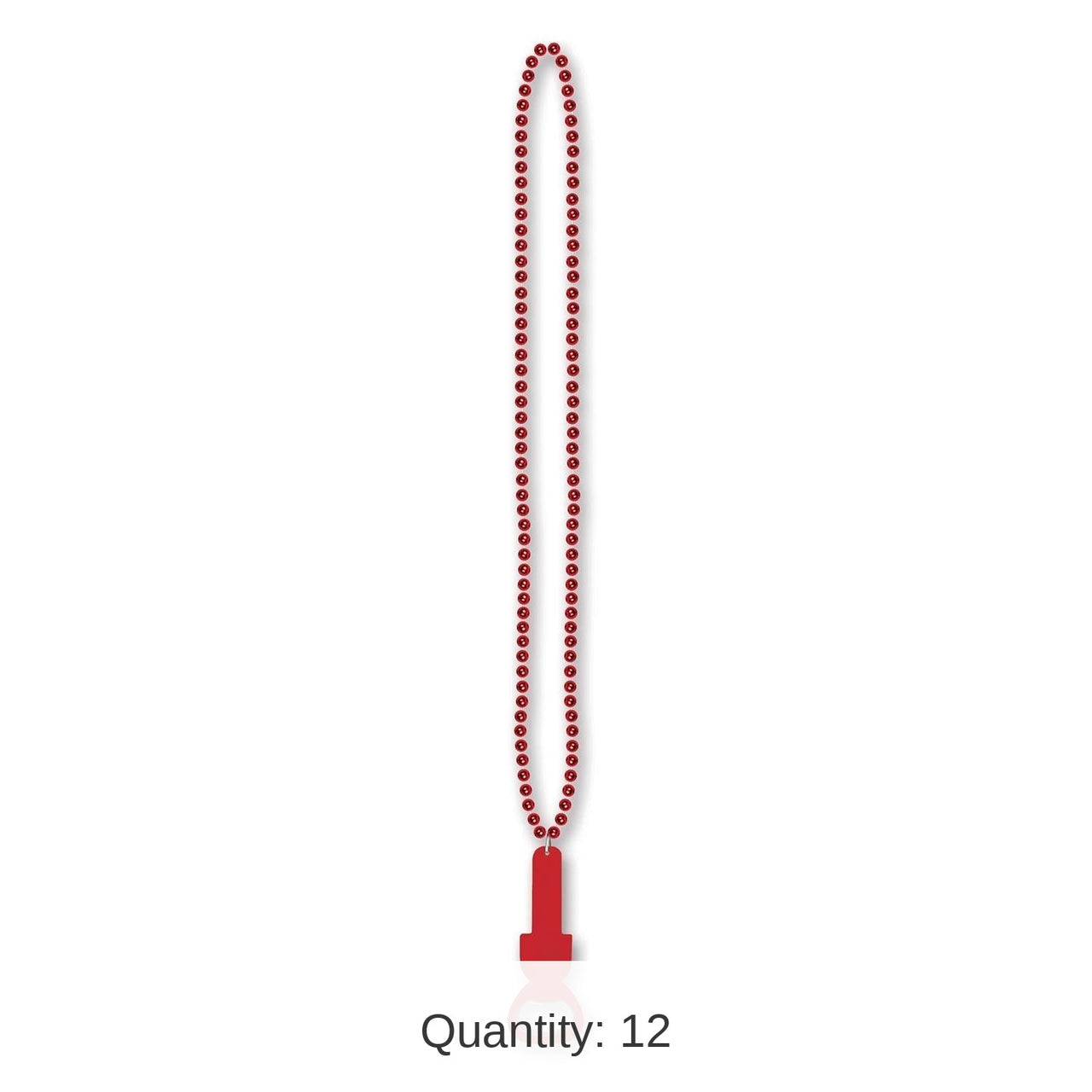 12 Pack Bulk Bead Necklace with Bottle Opener - red