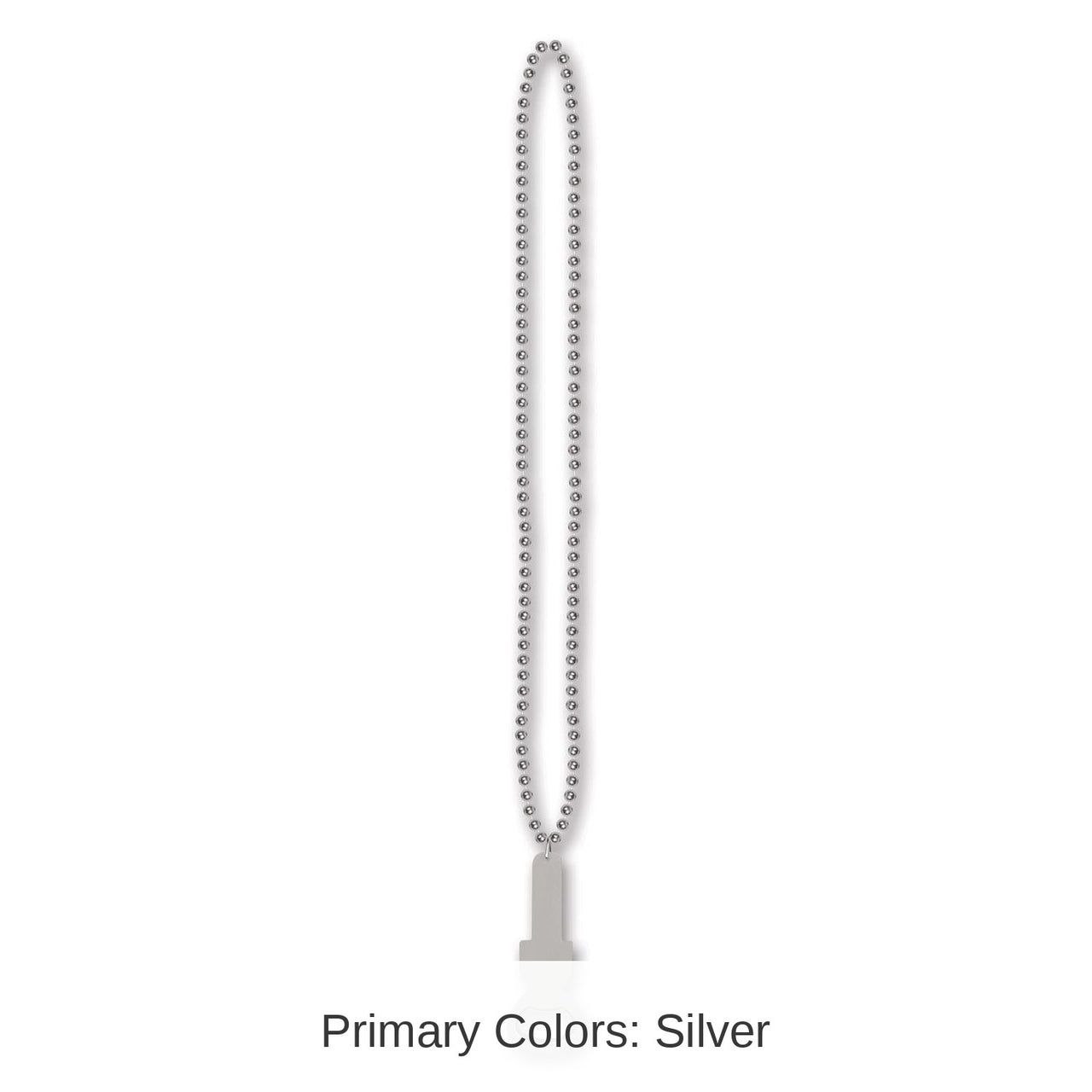 12 Pack Bulk Bead Necklace with Bottle Opener - silver
