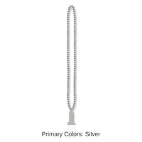 12 Pack Bulk Bead Necklace with Bottle Opener - silver