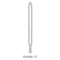 12 Pack Bulk Bead Necklace with Bottle Opener - silver