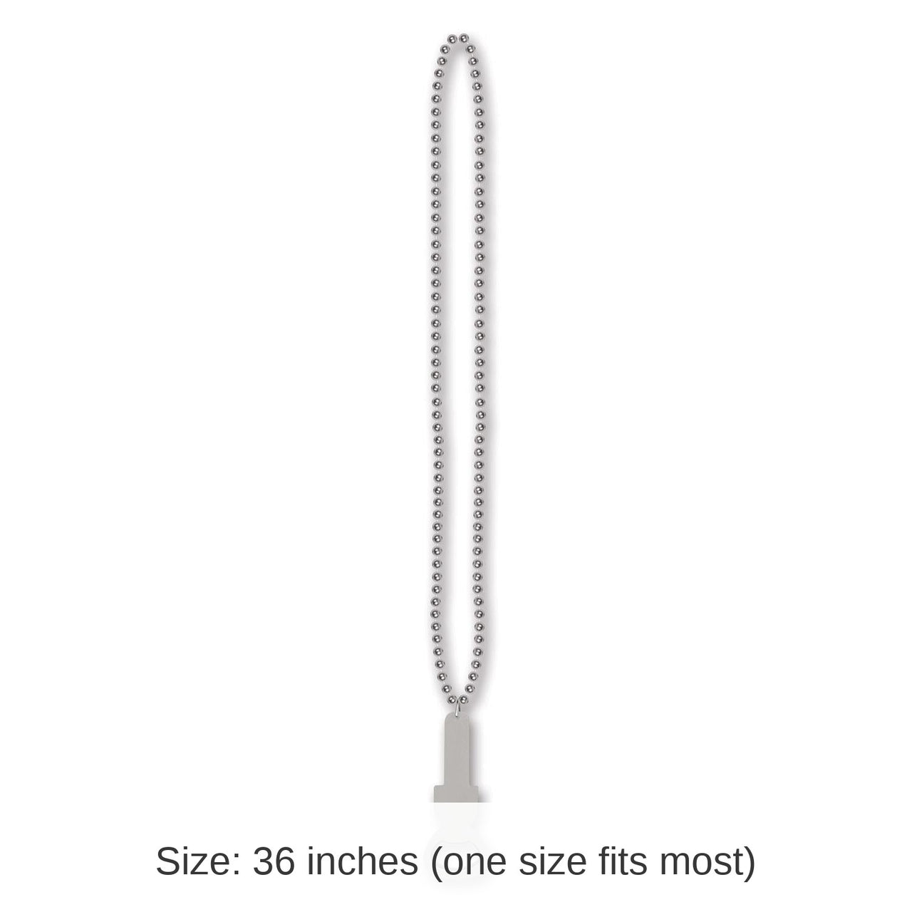 12 Pack Bulk Bead Necklace with Bottle Opener - silver