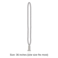 12 Pack Bulk Bead Necklace with Bottle Opener - silver