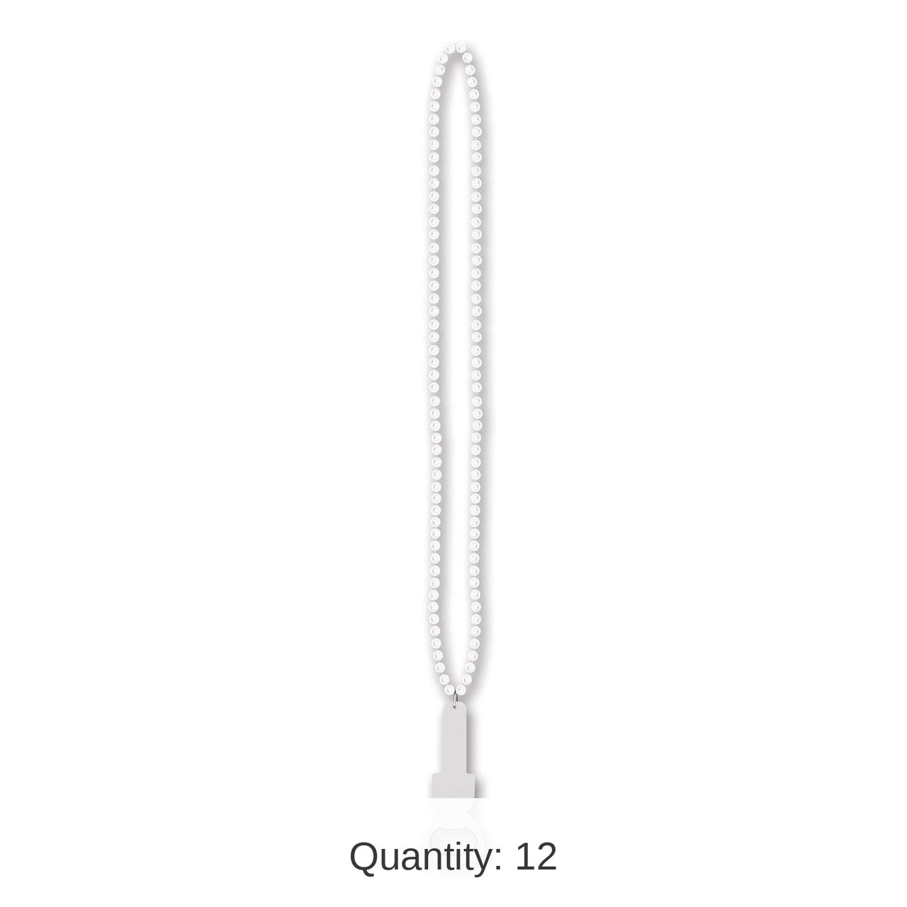 12 Pack Bulk Bead Necklace with Bottle Opener - white
