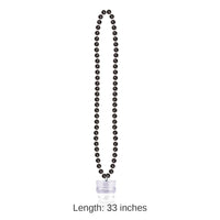 12 Pack Bulk Graduation Party Bead Necklaces with Grad Glass - black