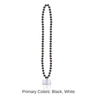 12 Pack Bulk Graduation Party Bead Necklaces with Grad Glass - black