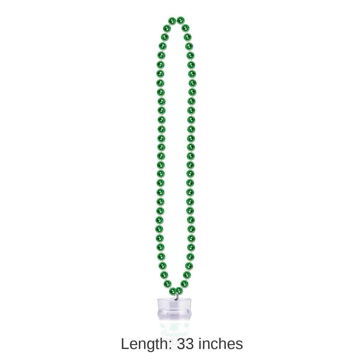 12 Pack Bulk Graduation Party Bead Necklaces with Grad Glass - green
