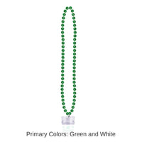 12 Pack Bulk Graduation Party Bead Necklaces with Grad Glass - green