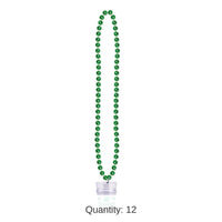 12 Pack Bulk Graduation Party Bead Necklaces with Grad Glass - green