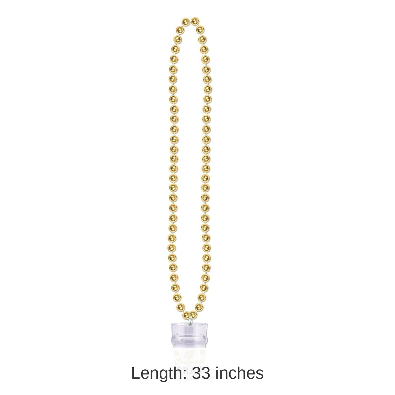 12 Pack Bulk Bead Necklace with Grad Graduation Party Glass - gold