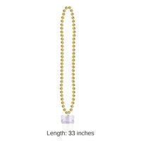 12 Pack Bulk Bead Necklace with Grad Graduation Party Glass - gold