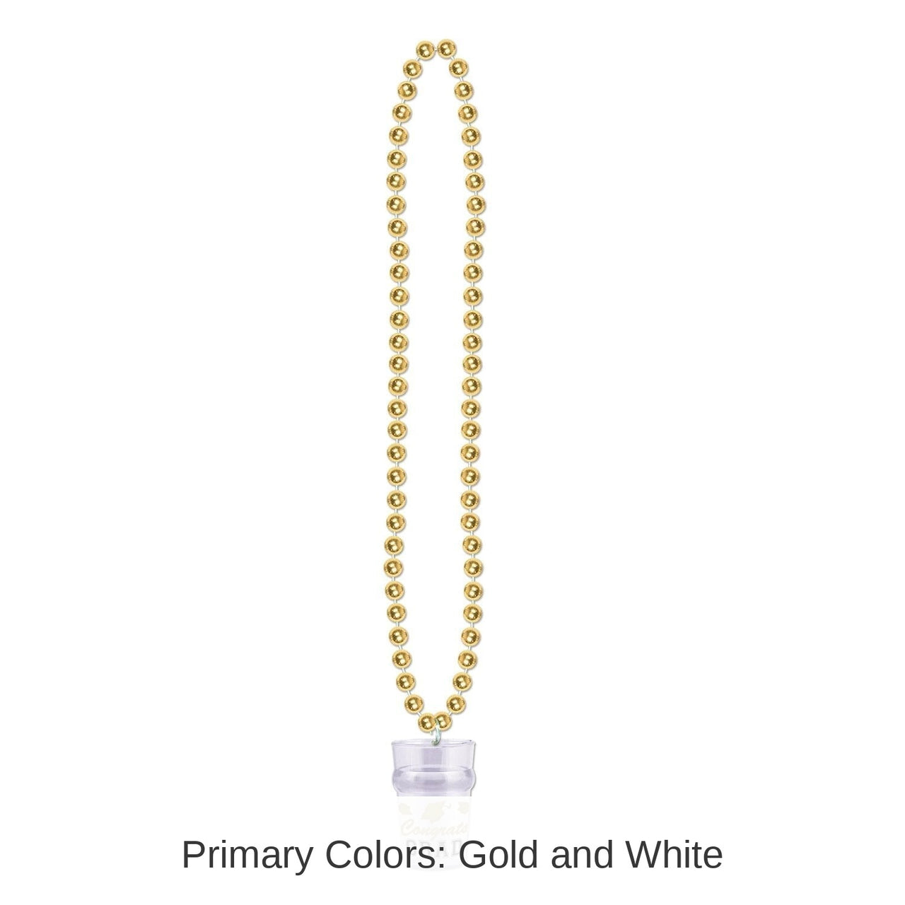 12 Pack Bulk Bead Necklace with Grad Graduation Party Glass - gold