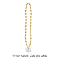 12 Pack Bulk Bead Necklace with Grad Graduation Party Glass - gold
