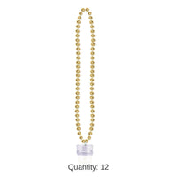 12 Pack Bulk Bead Necklace with Grad Graduation Party Glass - gold