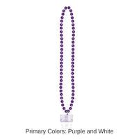 12 Pack Bulk Bead Necklace with Grad Graduation Party Glass - purple