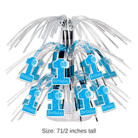 12 Pack Bulk 1st Birthday Party Mini Cascade Centerpiece - Light blue