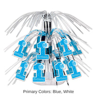 12 Pack Bulk 1st Birthday Party Mini Cascade Centerpiece - Light blue
