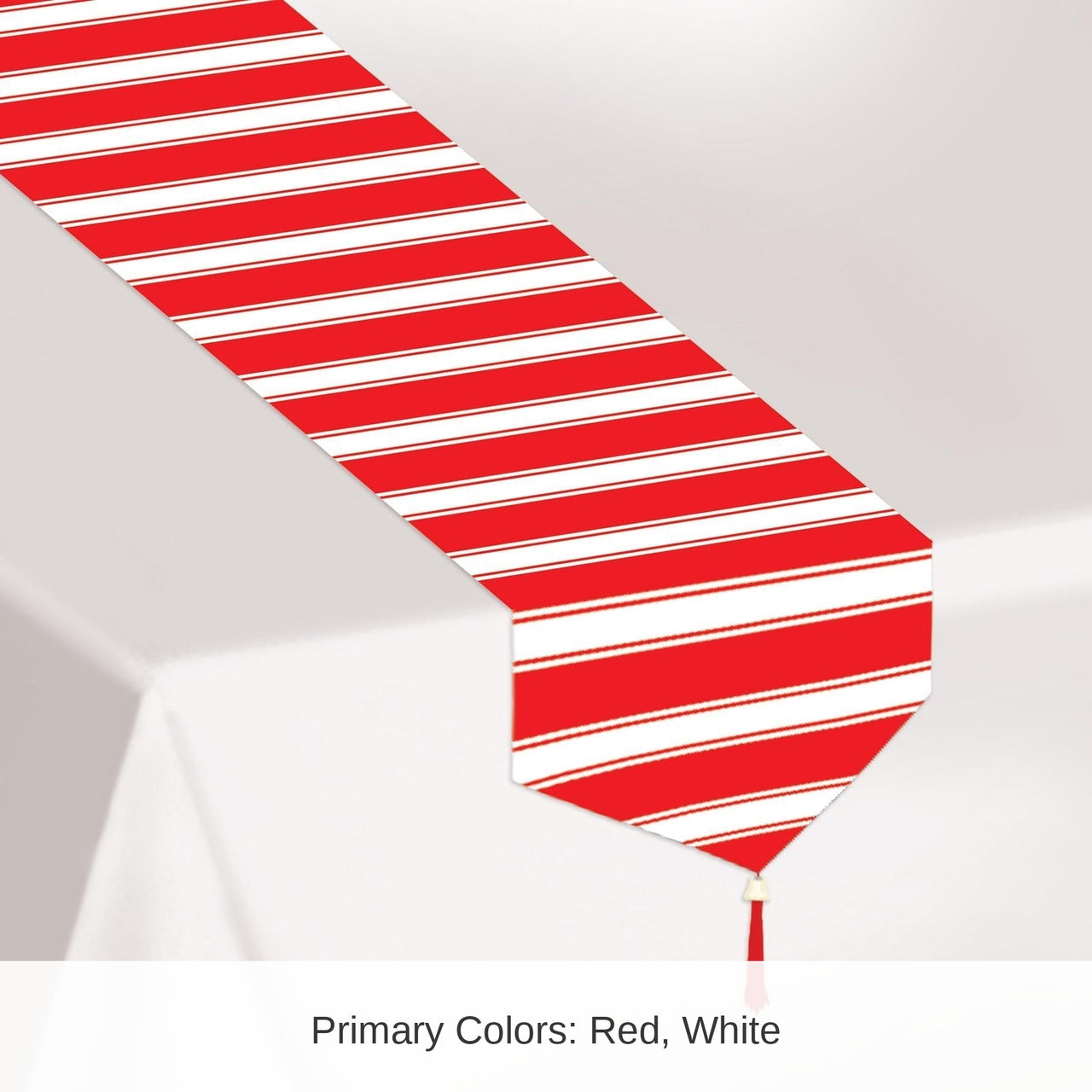 12 Pack Bulk Printed Red/White Stripes Party Paper Table Runner