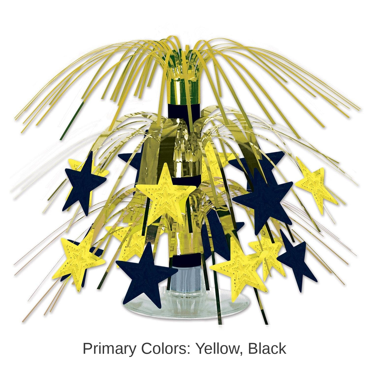 12 Pack Bulk New Year's Eve Star Mini Cascade Centerpiece - black/gold