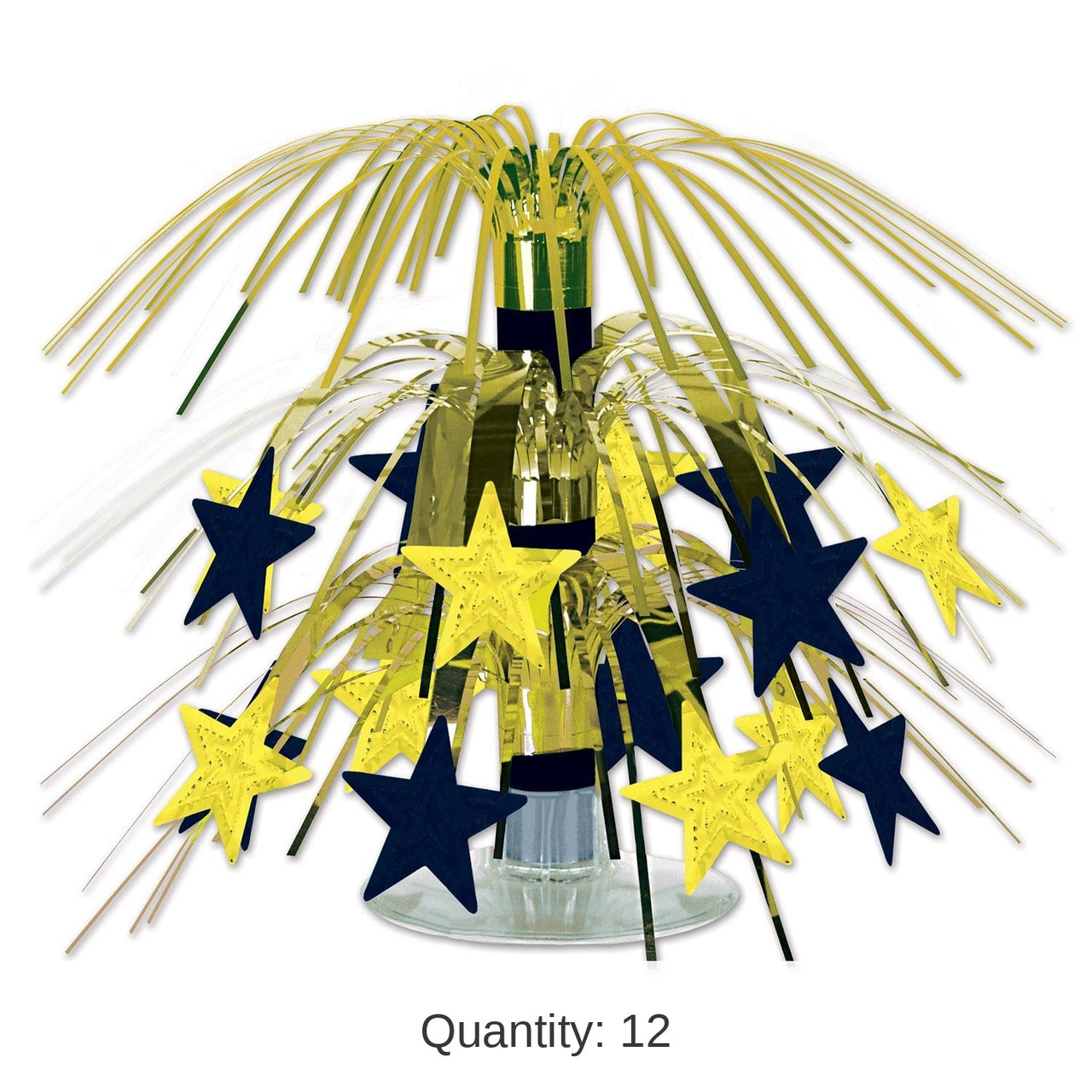 12 Pack Bulk New Year's Eve Star Mini Cascade Centerpiece - black/gold