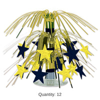 12 Pack Bulk New Year's Eve Star Mini Cascade Centerpiece - black/gold