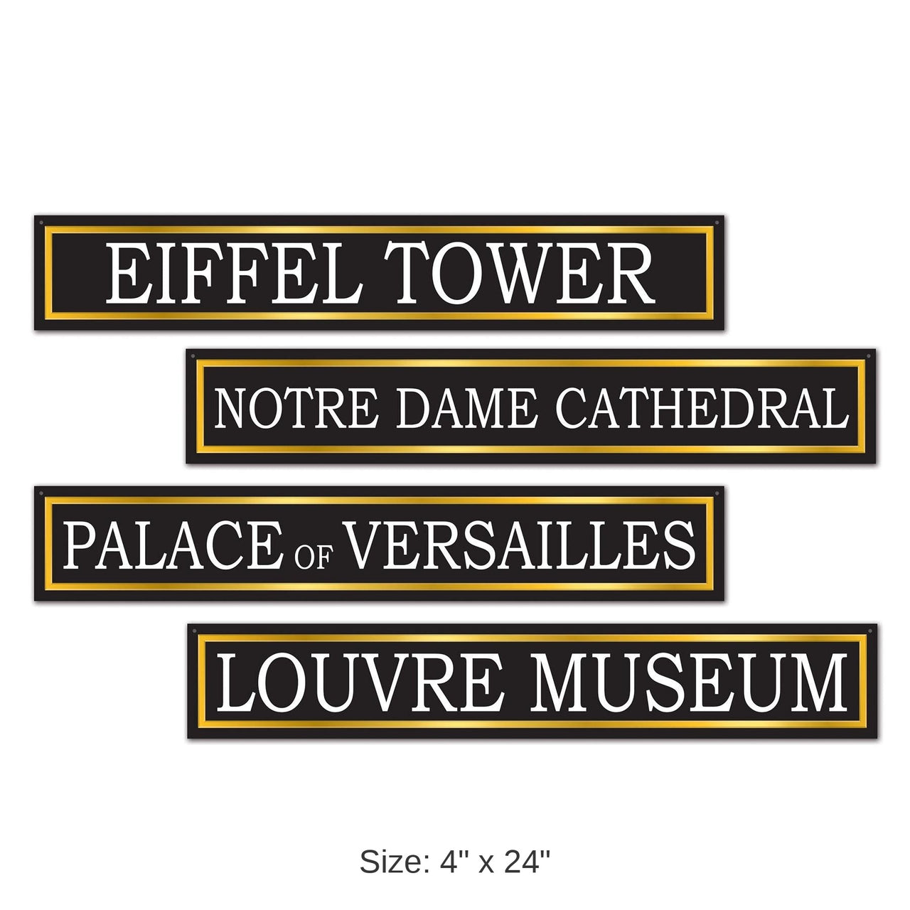 48 Pack Bulk French Street Party Sign Cutouts