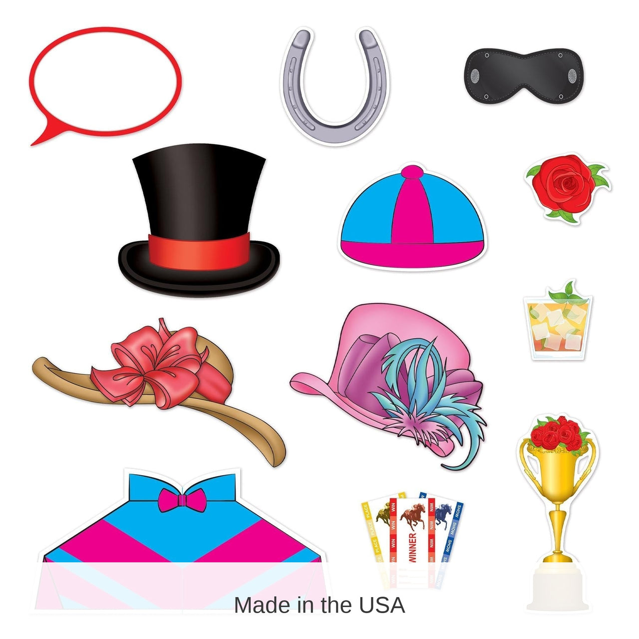 144 Pack Bulk Horse Racing Party Photo Fun Signs