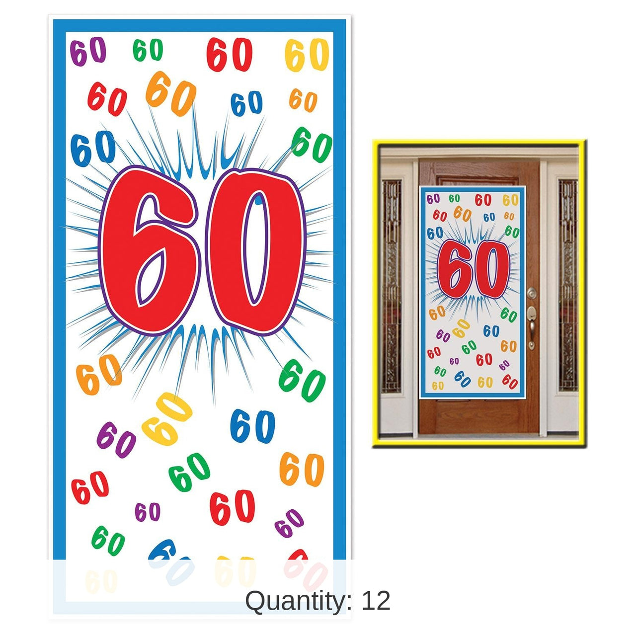 12 Pack Bulk 60th Birthday Party Door Cover