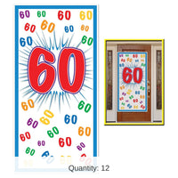 12 Pack Bulk 60th Birthday Party Door Cover