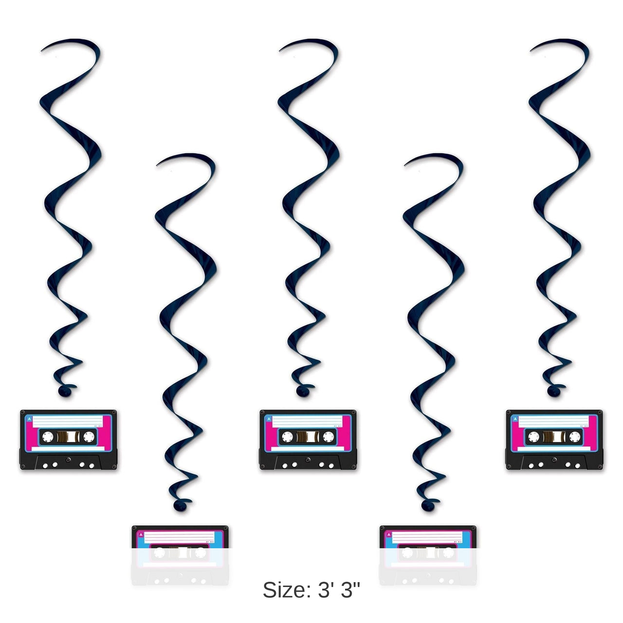 6 Pack Bulk Cassette Tape Party Whirls