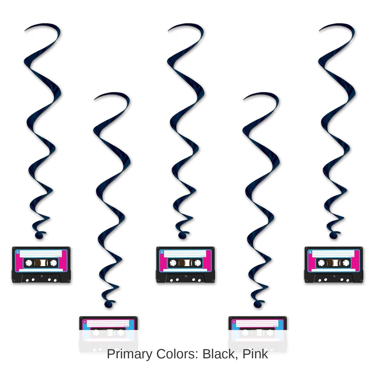 6 Pack Bulk Cassette Tape Party Whirls