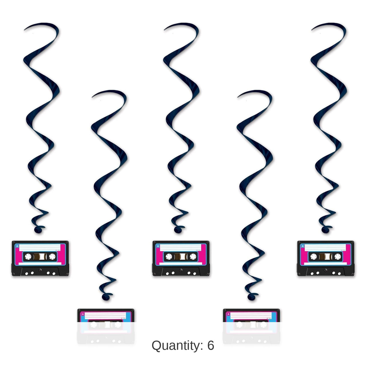 6 Pack Bulk Cassette Tape Party Whirls