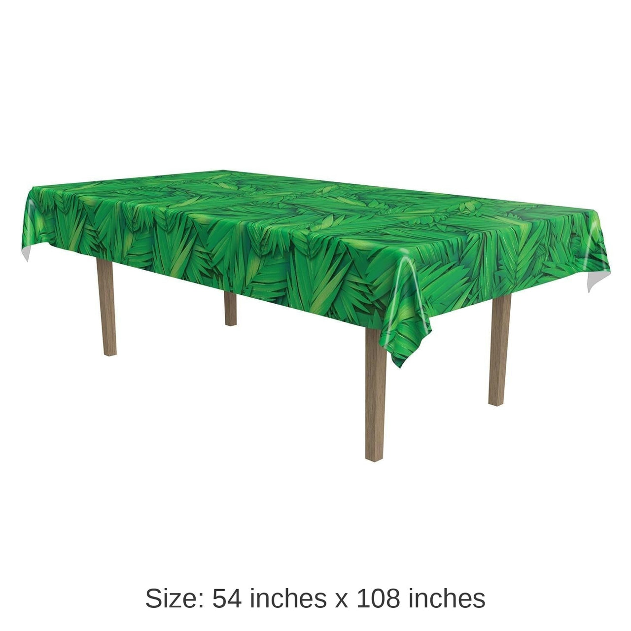 12 Pack Bulk Luau Party Palm Leaf Tablecover- Green