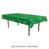12 Pack Bulk Luau Party Palm Leaf Tablecover- Green