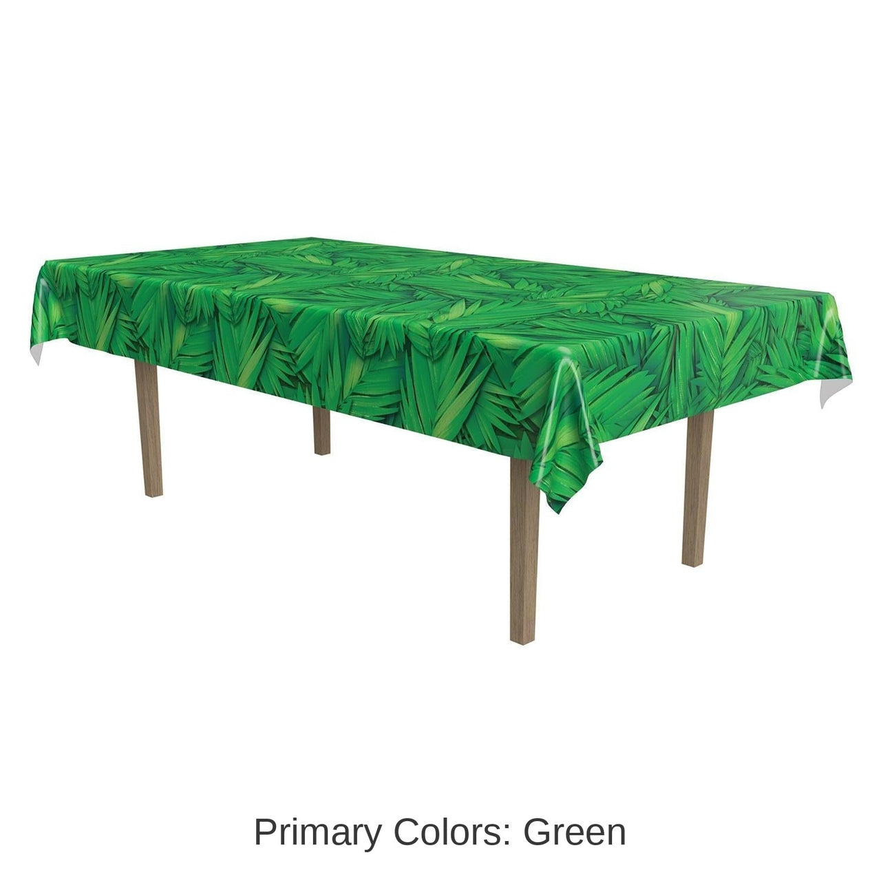 12 Pack Bulk Luau Party Palm Leaf Tablecover- Green