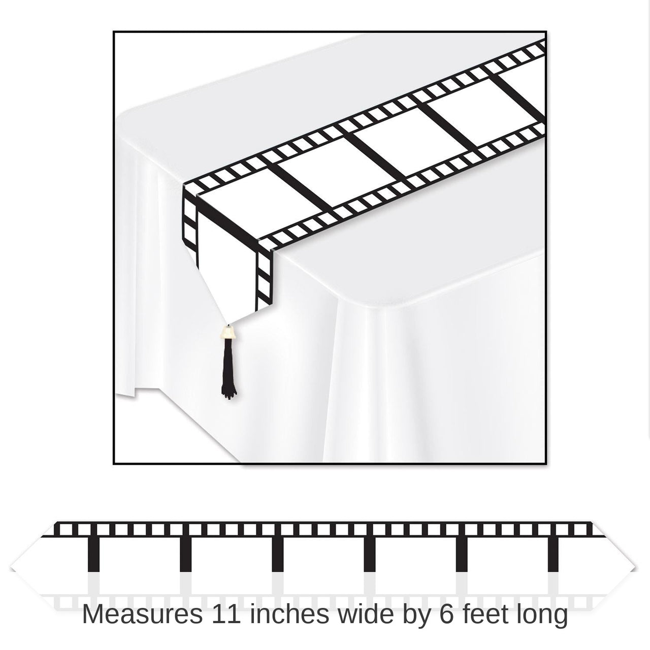 12 Pack Bulk Printed Filmstrip Party Paper Table Runner
