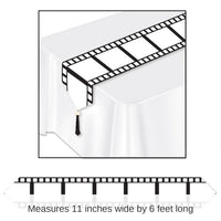 12 Pack Bulk Printed Filmstrip Party Paper Table Runner