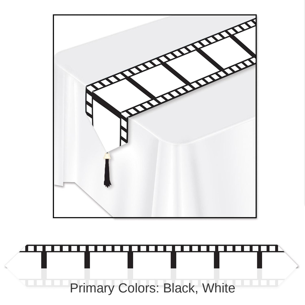 12 Pack Bulk Printed Filmstrip Party Paper Table Runner