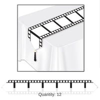 12 Pack Bulk Printed Filmstrip Party Paper Table Runner