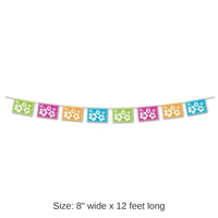 12 Pack Bulk Luau Hibiscus Pennant Banner
