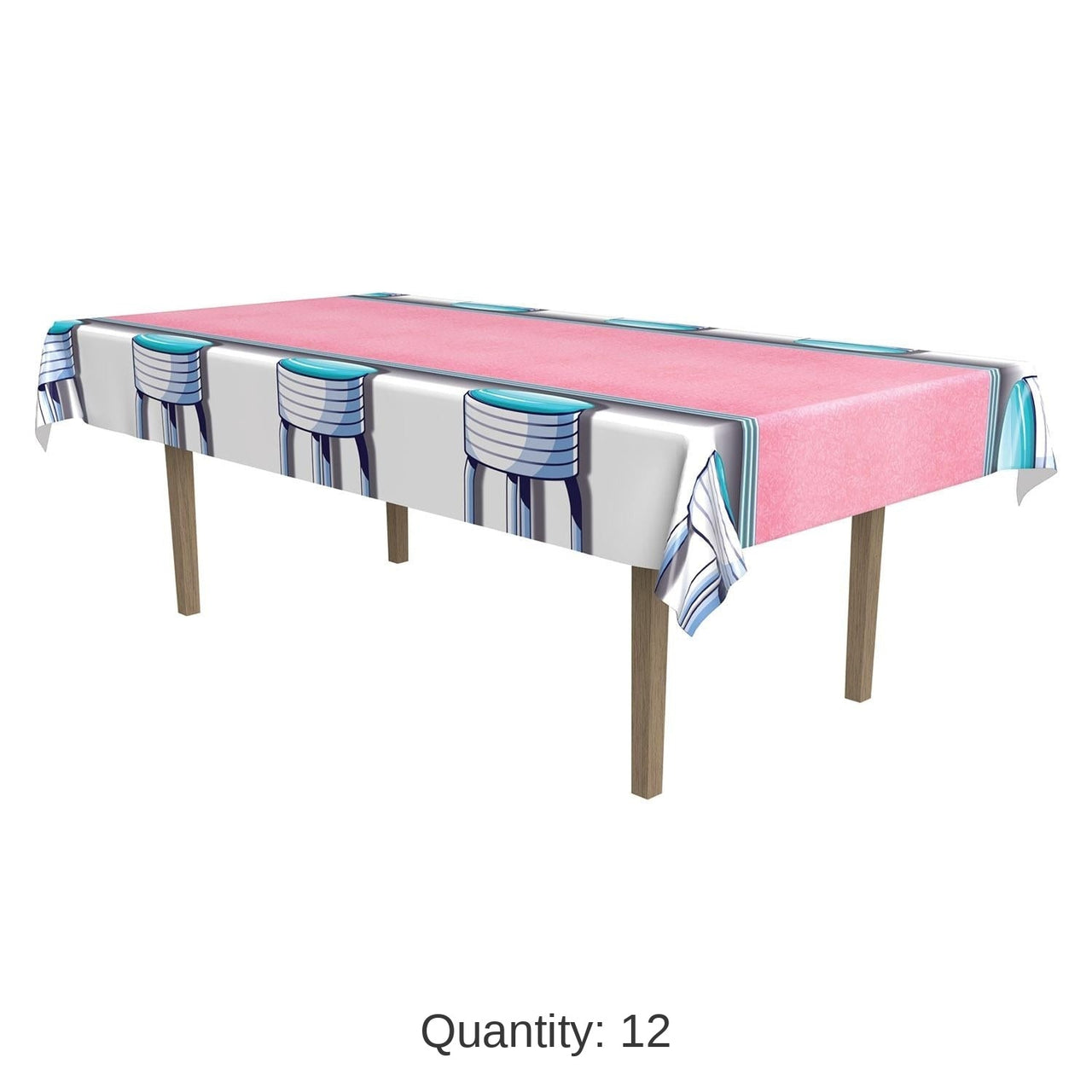 12 Pack Bulk Soda Shop Stools Party Tablecover