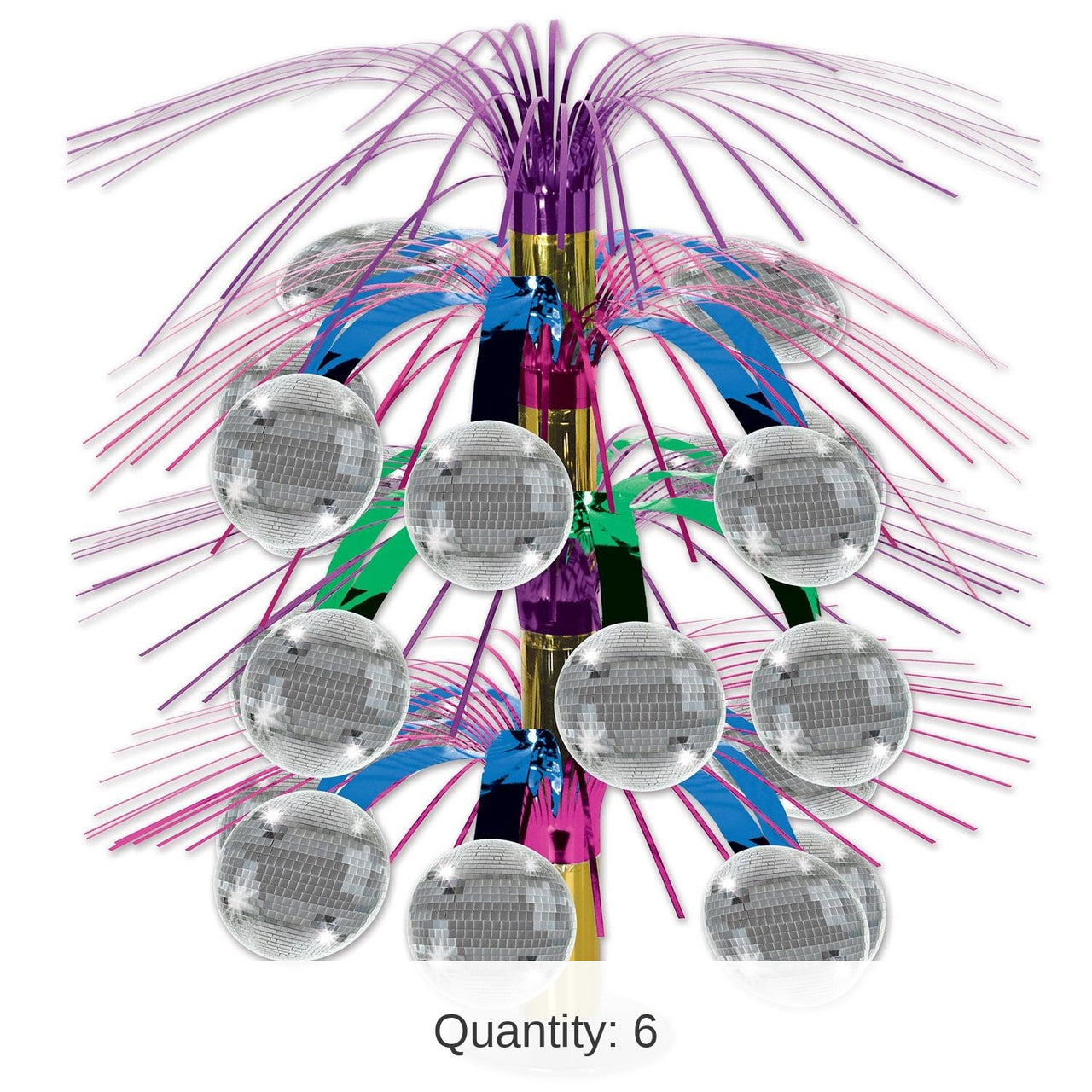 6 Pack Bulk Disco Ball Party Cascade Centerpiece