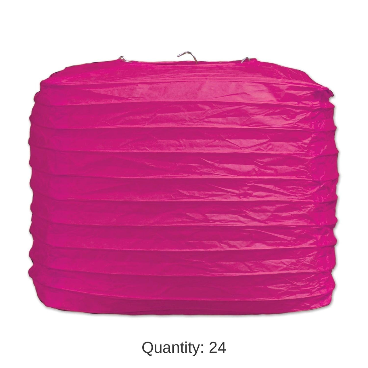 24 Pack Bulk Party Square Paper Lanterns cerise