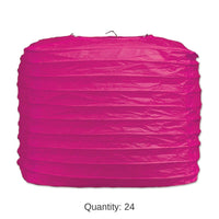 24 Pack Bulk Party Square Paper Lanterns cerise