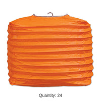 24 Pack Bulk Orange Party Square Paper Lanterns