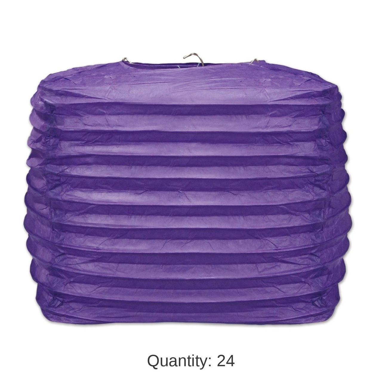 24 Pack Bulk Purple Party Square Paper Lanterns