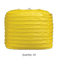 24 Pack Bulk Yellow Party Square Paper Lanterns