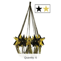 6 Pack Bulk Star Party Chandelier - black/gold